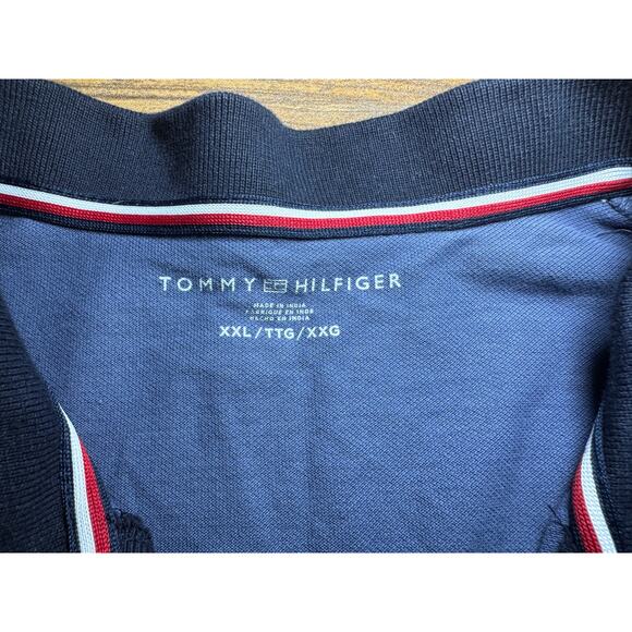 XXL Tommy Hilfiger Polo Shirt Blue Short Sleeve Classic Fit - Picture 3 of 4